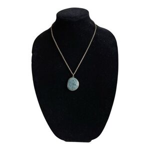 Roost Gold Tone Turquoise Caged Pendant Necklace Boho 20" Vintage